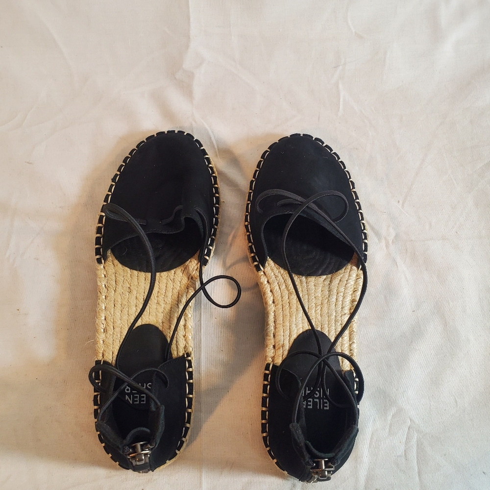 Eileen Fisher Women’s 5.5 Black Lace Suede Flat Espadrilles New without Ta… - Picture 4 of 5